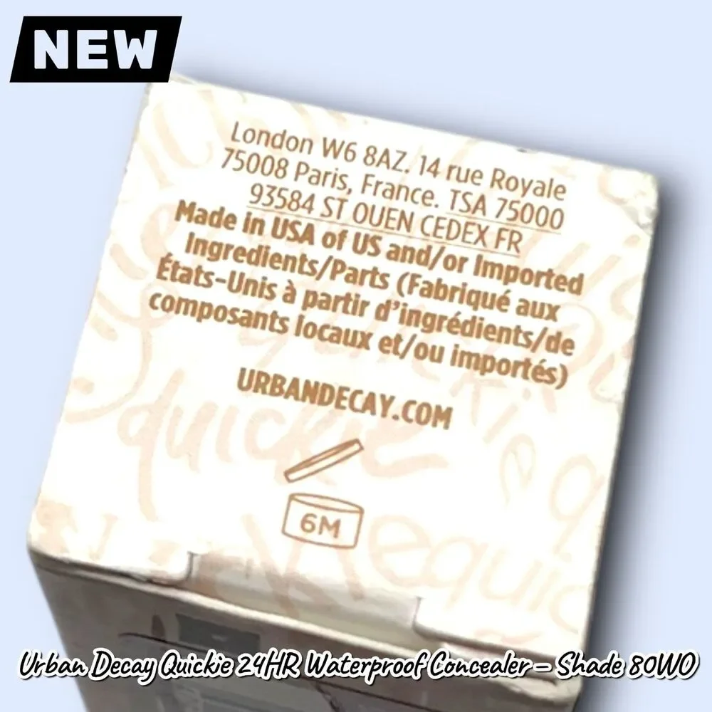 New Urban Decay Quickie 24HR Full-Coverage Waterproof Concealer – Shade 80WO Dee